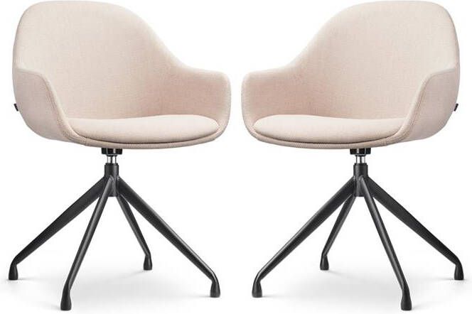 Nolon Nola-Mae Draaibare Eetkamerstoelen Beige Zwart 2x