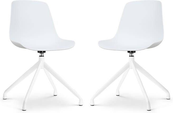 Nolon Nola-Pip Draaibare Eetkamerstoelen Wit Onderstel 2x