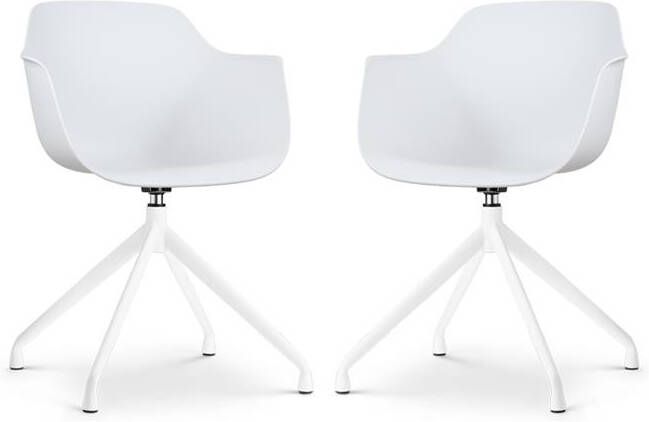Nolon Nola-Puk Draaibare Eetkamerstoelen Wit Onderstel 2x