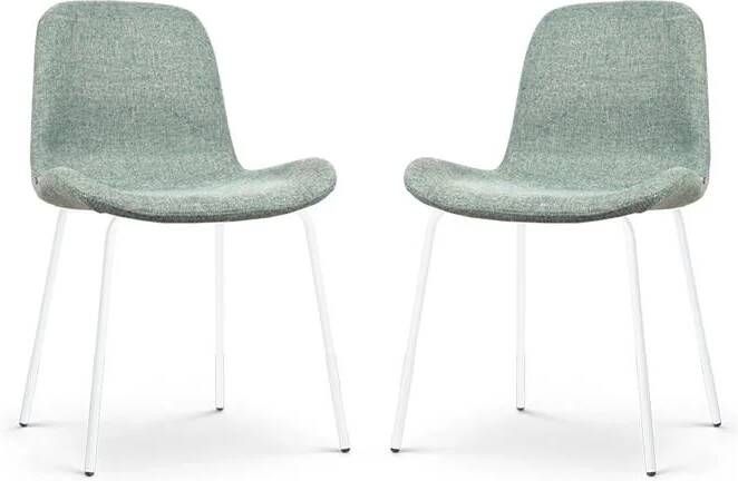 Nolon Nora-Fé Eetkamerstoelen Set van 2 Zacht Groen Witte Poten