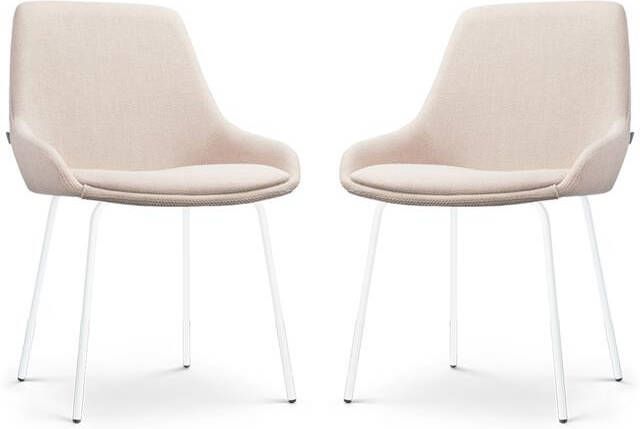 Nolon Nora-Isa Eetkamerstoelen Set van 2 Beige Wit