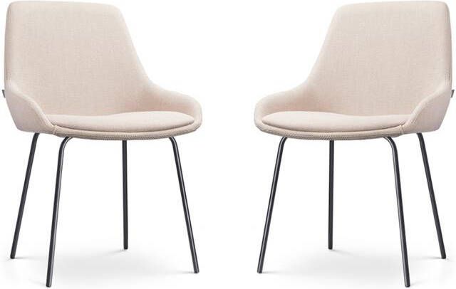 Nolon Nora-Isa Eetkamerstoelen Set van 2 Beige Zwart