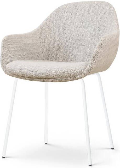 Nolon Nora-Mae Eetkamerstoel Beige Gemêleerd Armleuning Witte