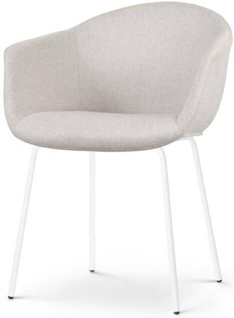 Nolon Nora-Otis Eetkamerstoel Beige met Armleuning Wit