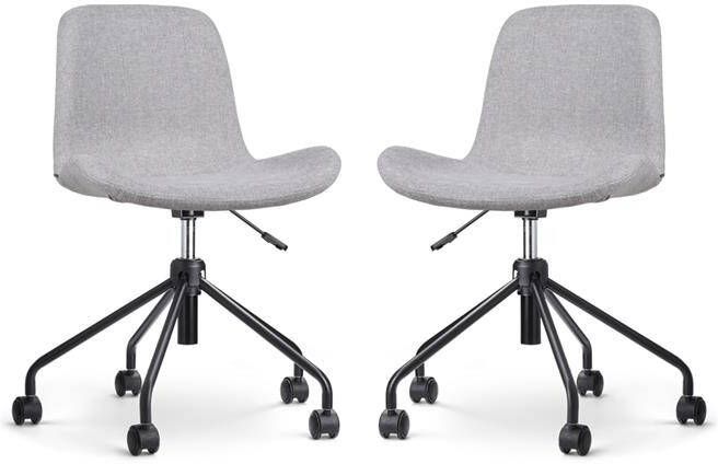 Nolon Nout-Fé Bureaustoelen Set van 2 Lichtgrijs Zwart Onderstel