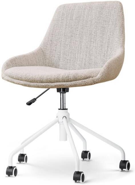 Nolon Nout-Isa Bureaustoel Beige Gemêleerd Stof Wit Onderstel