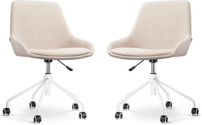 Nolon Nout-Isa Bureaustoelen Set van 2 Beige Wit