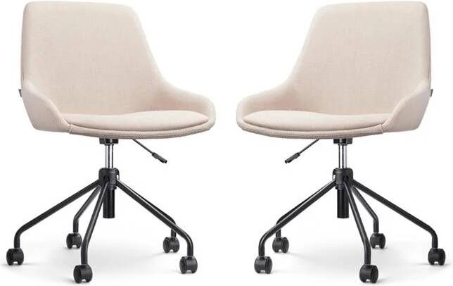 Nolon Nout-Isa Bureaustoelen Set van 2 Beige Zwart