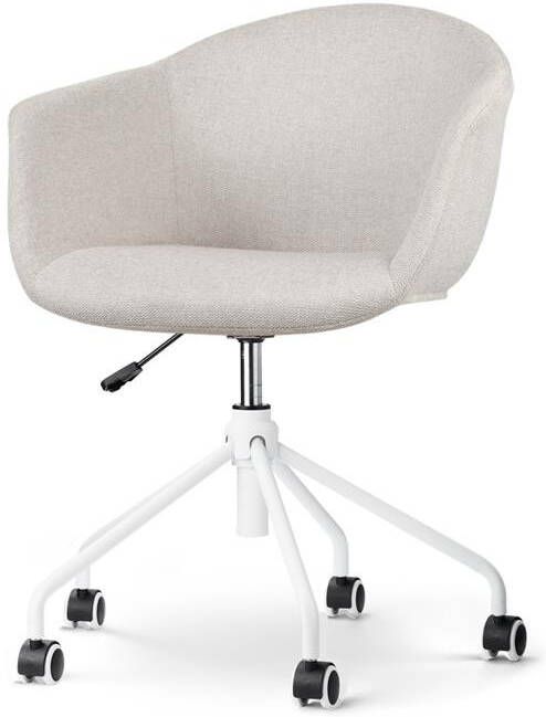 Nolon Nout-Otis Bureaustoel Beige Armleuningen Wit