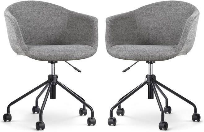 Nolon Nout-Otis Bureaustoelen Set van 2 Donkergrijs Zwart