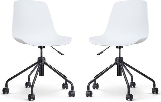 Nolon Nout-Pip Bureaustoelen Set van 2 Wit Zwart Onderstel
