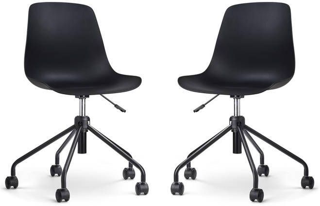 Nolon Nout-Pip Bureaustoelen Set van 2 Zwart Onderstel