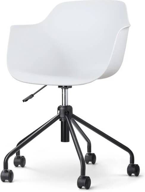 Nolon Nout-Puk Bureaustoel Wit met Armleuning Zwart Onderstel