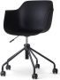 Nolon Nout-Puk Bureaustoel Zwart met Armleuning Kunststof Zitting Verstelbaar Wieltjes Zwart Onderstel - Thumbnail 2