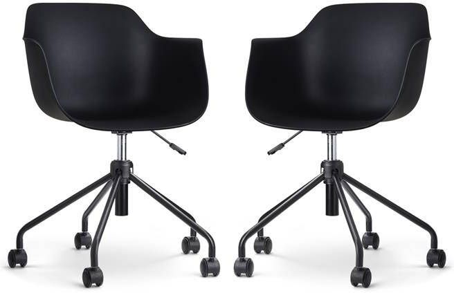 Nolon Nout-Puk Bureaustoelen Set van 2 Zwart Onderstel
