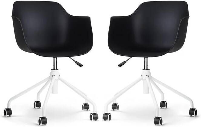 Nolon Nout-Puk Bureaustoelen Set van 2 Zwart Wit Onderstel
