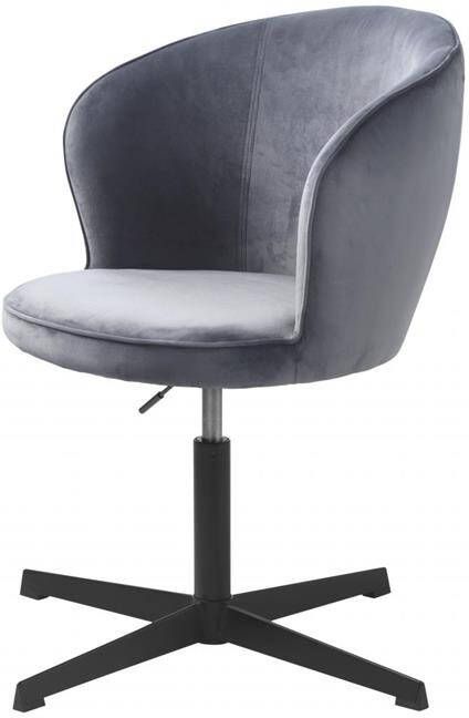 Nordic Home Arvid bureau armstoel velvet grijs