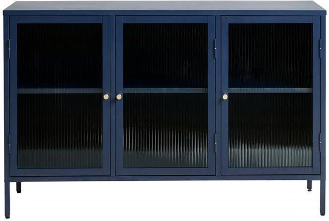 Nordic Home Olan glazen dressoir 130 cm blauw