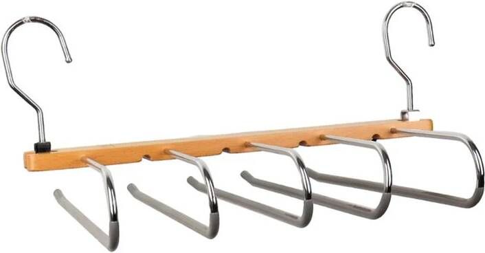 Nordix Kledinghangers Broekhanger Broekenhanger Ruimtebesparend 5 Delen Verticaal Hout