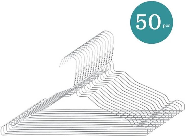 Nordix Kledinghangers Set 50 Stuks Metaal Draadhanger Kleerhangers