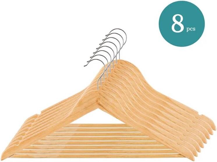 Nordix Kledinghangers Set 8 stuks Hout Kleerhangers
