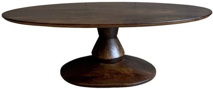 Old Inn Wonen Old Inn Salontafel walnoot ovaal met houten poot