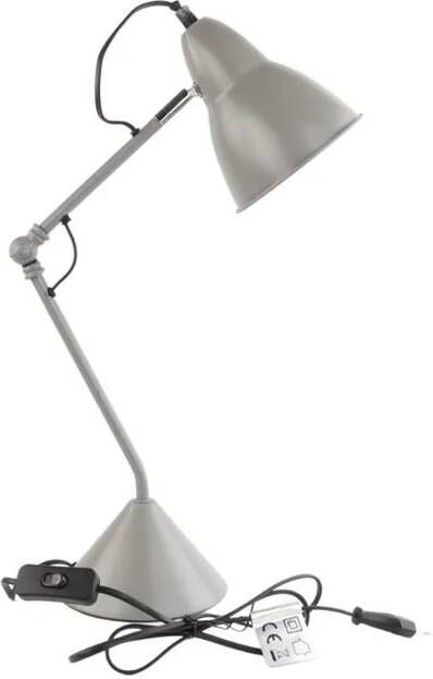 MISOU Bureaulamp Grijs Verstelbaar Metaal Retro 25x15x62cm