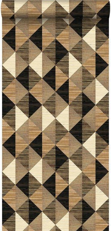 Origin luxury wallcoverings Origin Wallcoverings XXL behang grasweefsel in grafisch 3D motief zwar
