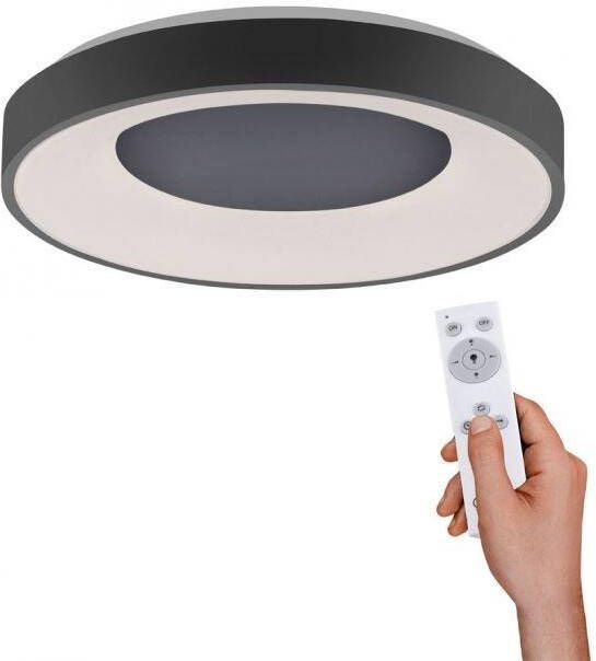 Paul Neuhaus steffie Moderne LED Dimbare Plafondlamp met Dimmer 1 lichts Ø 500 mm Antraciet Woonkamer Slaapkamer Keuken
