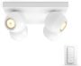 Philips Hue Buckram Opbouwspot White Ambiance GU10 Wit 4 x 5 5W Bluetooth Incl. Dimmer Switch - Thumbnail 2