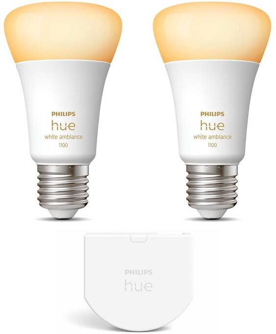 Philips Hue Uitbreidingspakket White Ambiance E27 2 Lampen Wall switch