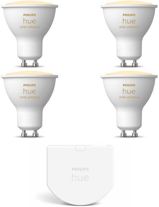 Philips Hue Uitbreidingspakket White Ambiance Gu10 4 Lampen