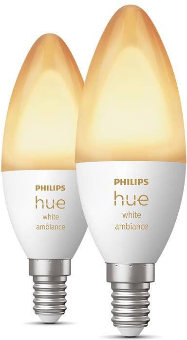 Philips Hue kaarslamp warm tot koelwit licht 2-pack E14