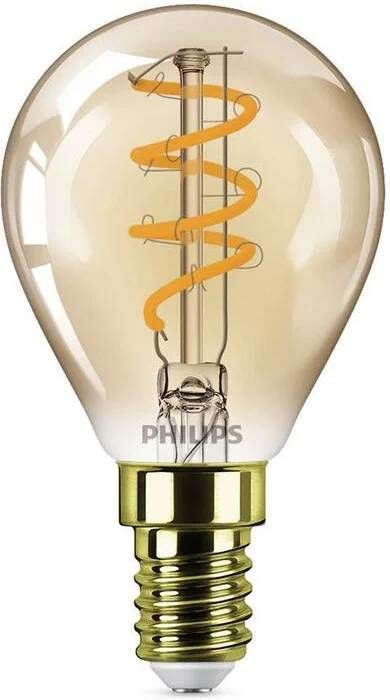 Philips LED Kogellamp Spiraal Goud 15 W E14 Dimbaar extra warmwit licht
