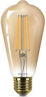 Philips LED Lamp Edison Vintage Filament E27 50W Helder Amber Compatibel met dimmer Glas