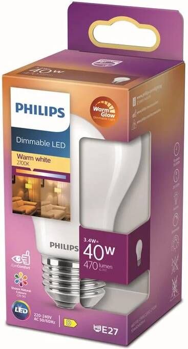 Philips Ledlamp Peertje Classic D6cm Dimbaar Warm Wit E27 3 4w