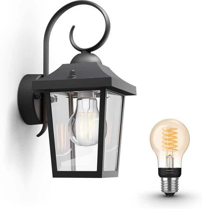 Philips Hue Philips Mygarden Buzzard Wandlamp Incl. Hue White Filament Zwart