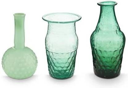 Pip Studio Flower vase Blue-green Glass vase Set of 3 vases