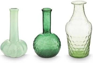 Pip Studio Flower vase Green Glass vase Set of 3 vases