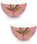 Pip Studio La Majorelle Ontbijtkommen Roze Porselein Set van 2 15cm - Thumbnail 2
