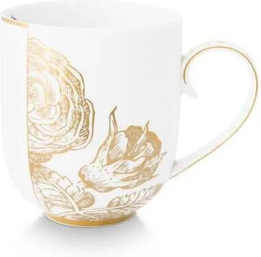 Pip Studio Mok Royal Winter Theemok Wit Mokken set van 4 325ml