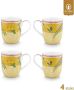 Pip Studio La Majorelle Mokken met Oor Geel Porselein Set van 4 145ml - Thumbnail 2