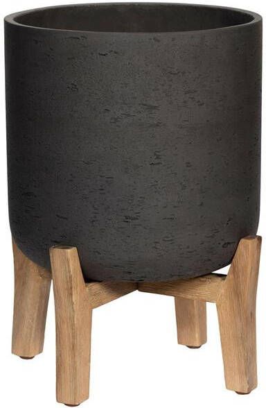 Pottery Pots Bloempot Charlie Feet Low Black Washed-Grijs-Zwart D 36 cm H 45 cm