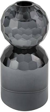 Present time Kandelaar Crystal Art Rond Zwart 7x7x14 3cm