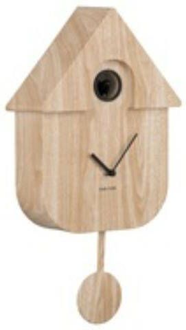 present time Karlsson Wandklok Modern Cuckoo Naturel 8 5x21 5x41cm