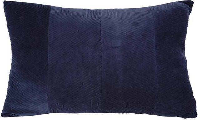 Hoyz Present Time kussen Ribbed 60 x 40 cm polyester donkerblauw