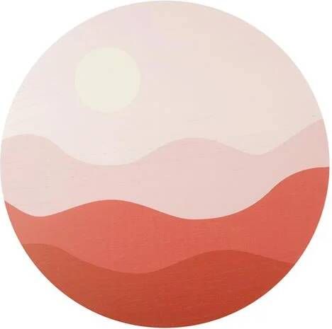 Present Time Sunset muurcirkel (Kleur: roze rood)