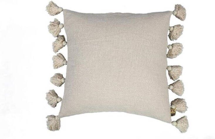 Ptmd Collection PTMD Dolly Cream cushion with tassels square