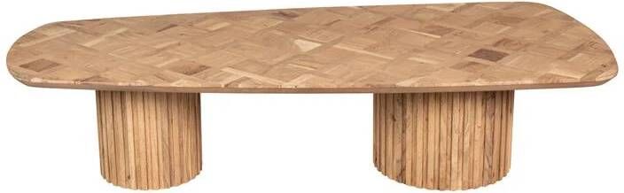 PTMD Fieron Natural Wooden Coffee Table Double Rnd Base