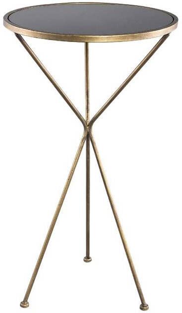 PTMD COLLECTION PTMD Gerina Ronde Bijzettafel H70 x Ø40 cm Glas Metaal Goud